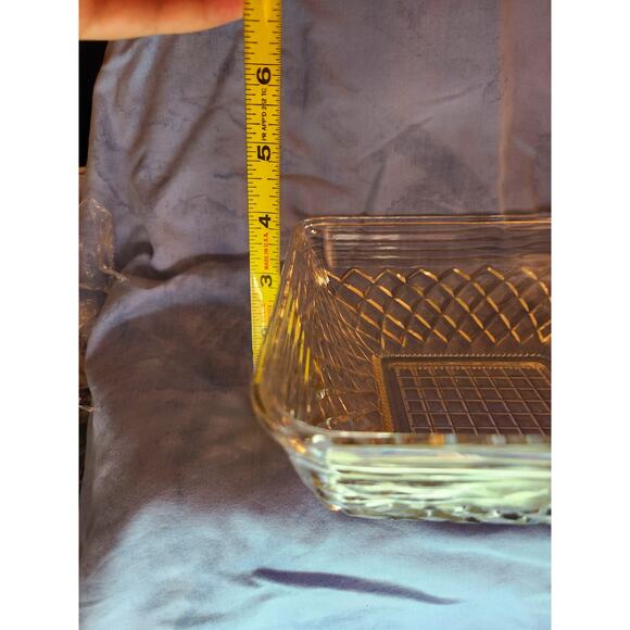 Diamond Latice Federal Glass 8" Square Serving Bowl - Picture 4 of 4